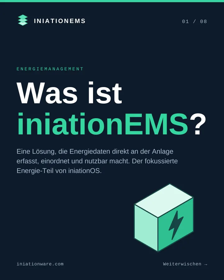 Was ist iniationEMS? Energiedaten an der Anlage erfassen und einordnen. Der Energie-Teil von iniationOS.